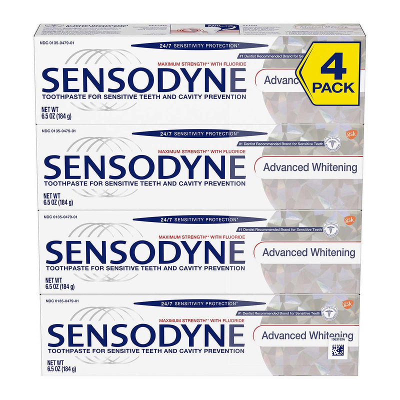 SENSODYNE Advanced Whitening Toothpaste, 6.5 oz, 4-pack ) | Home Deliveries