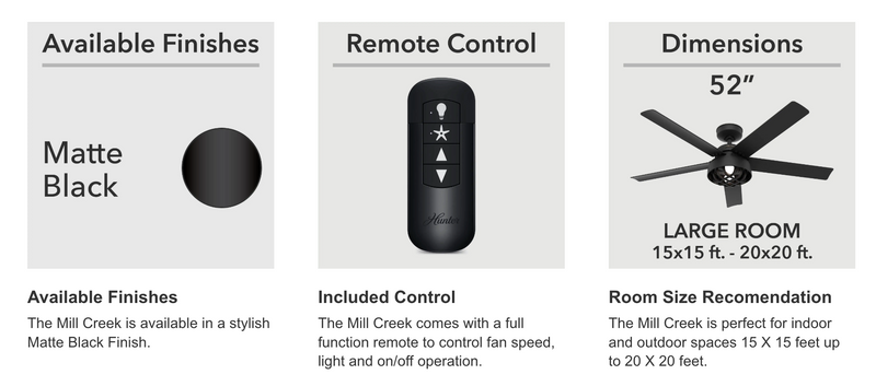 Hunter Mill Creek LED 52 Ceiling Fan