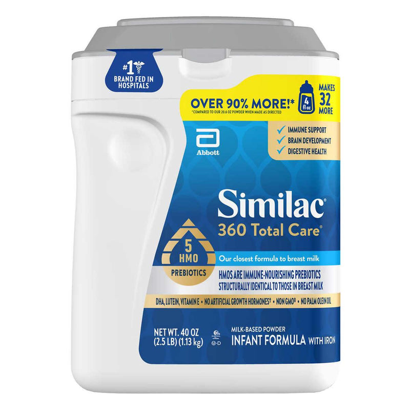 Similac 360 Total Care with 5 HMO's, Non-GMO Infant Formula Powder, 40 oz