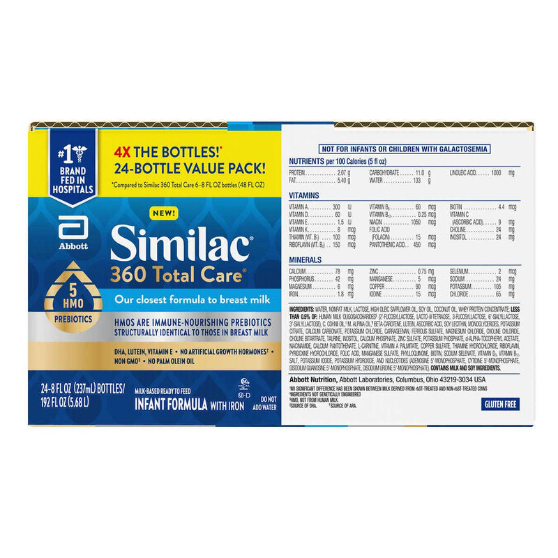 Similac 360 Total Care Ready-to-Feed Infant Formula 8 fl oz, 24-pack ) | Home Deliveries