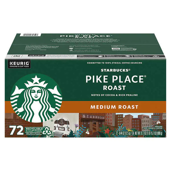 Starbucks Pike Place Medium Roast K-Cup, 72-count