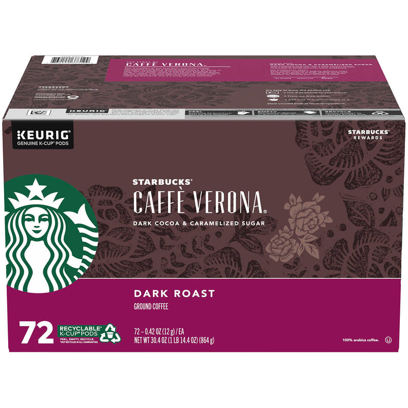 Starbucks Coffee Caffè Verona Dark Roast K-Cup Pod, 72ct ) | Home Deliveries