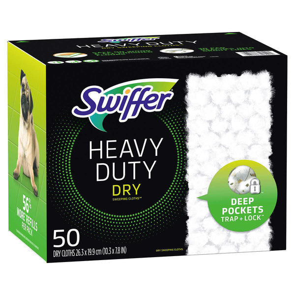 Swiffer Sweeper Heavy Duty Dry Sweeping Cloth Refills, 50-count