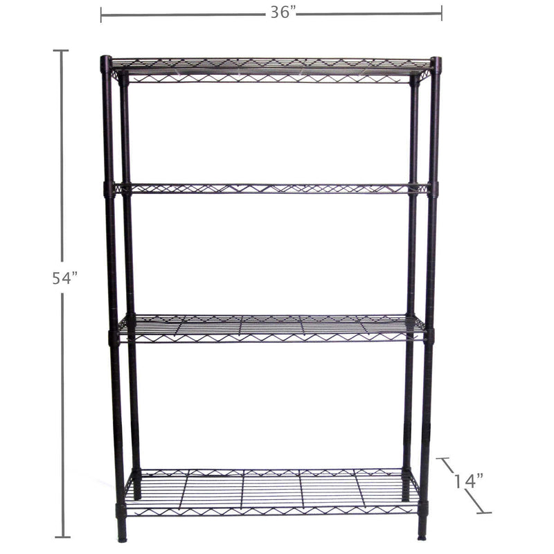 TRINITY 4-Tier Indoor Wire Shelving Rack, 36” x 14” x 54”, NSF, Dark Bronze ) | Home Deliveries