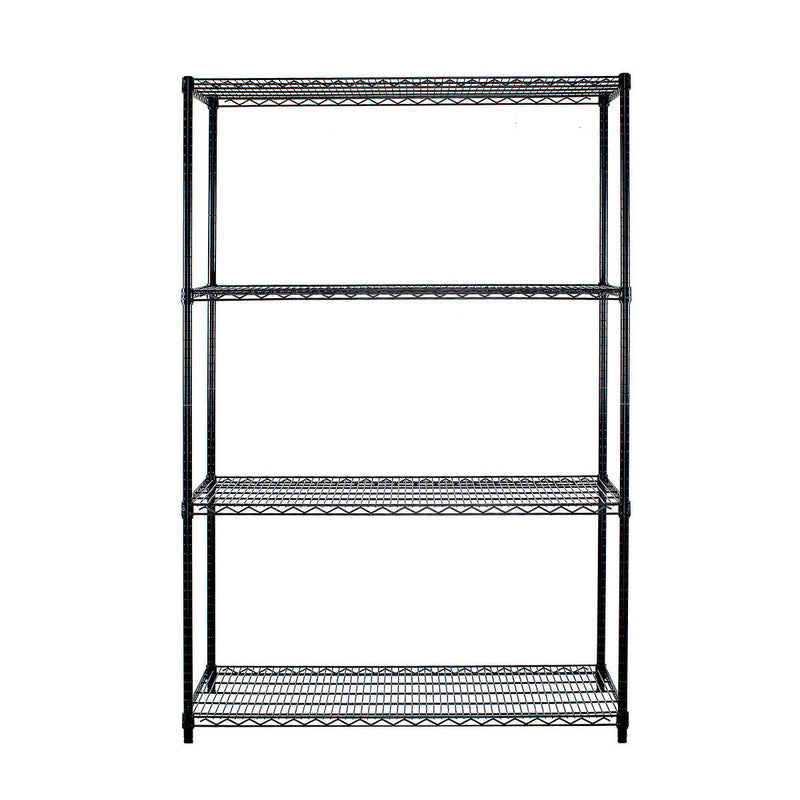 TRINITY 4-Tier Wire Shelving Rack, 48  x 24  x 72  NSF, Black ) | Home Deliveries