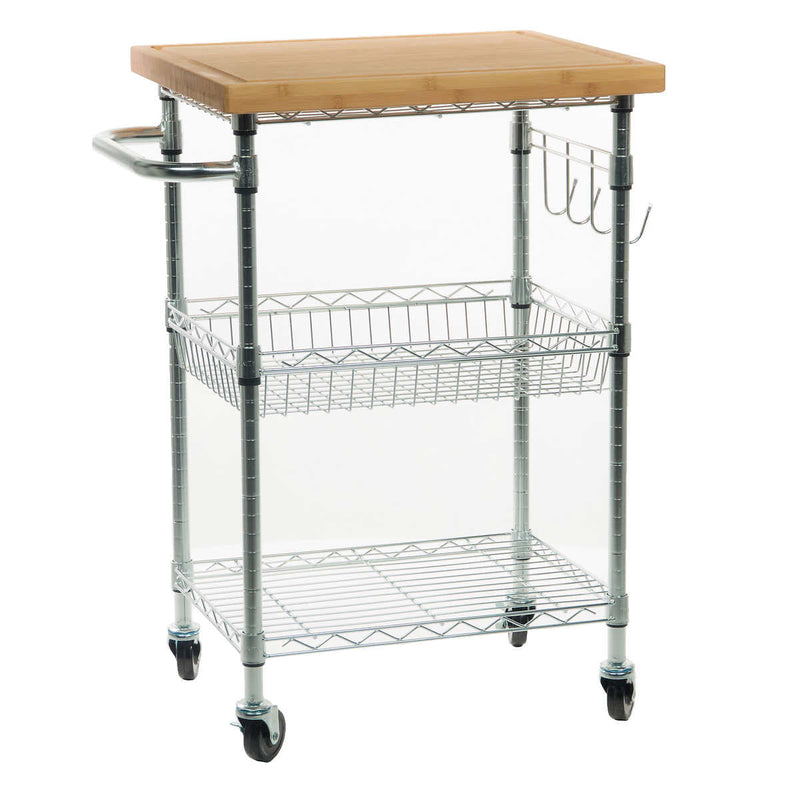 TRINITY Bamboo Top Kitchen Cart ) | Home Deliveries