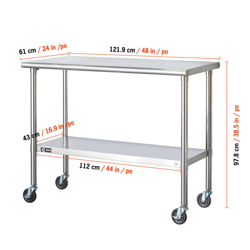 TRINITY Stainless Steel Prep Table ) | Home Deliveries