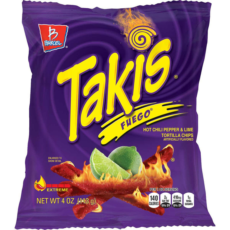 Takis Fuego Tortilla Chips, 4 oz., 40-count