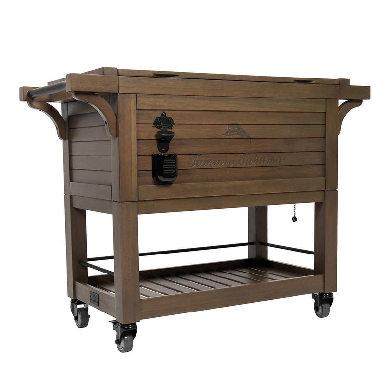 Tommy Bahama 100 Quart Rolling Wood Cooler ) | Home Deliveries