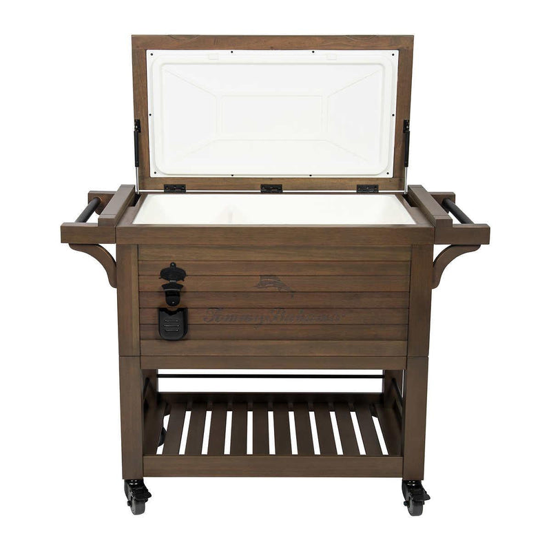 Tommy Bahama 100 Quart Rolling Wood Cooler ) | Home Deliveries