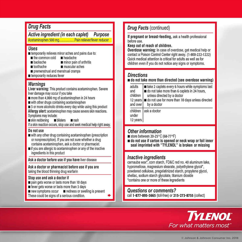 Tylenol Acetaminophen, Extra Strength, For Adults, 325 Count - Home Deliveries