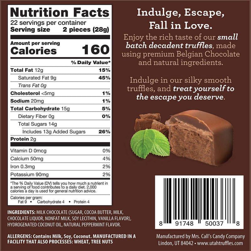 Utah Truffle Milk Chocolate Mint Truffles 16oz 2-pack