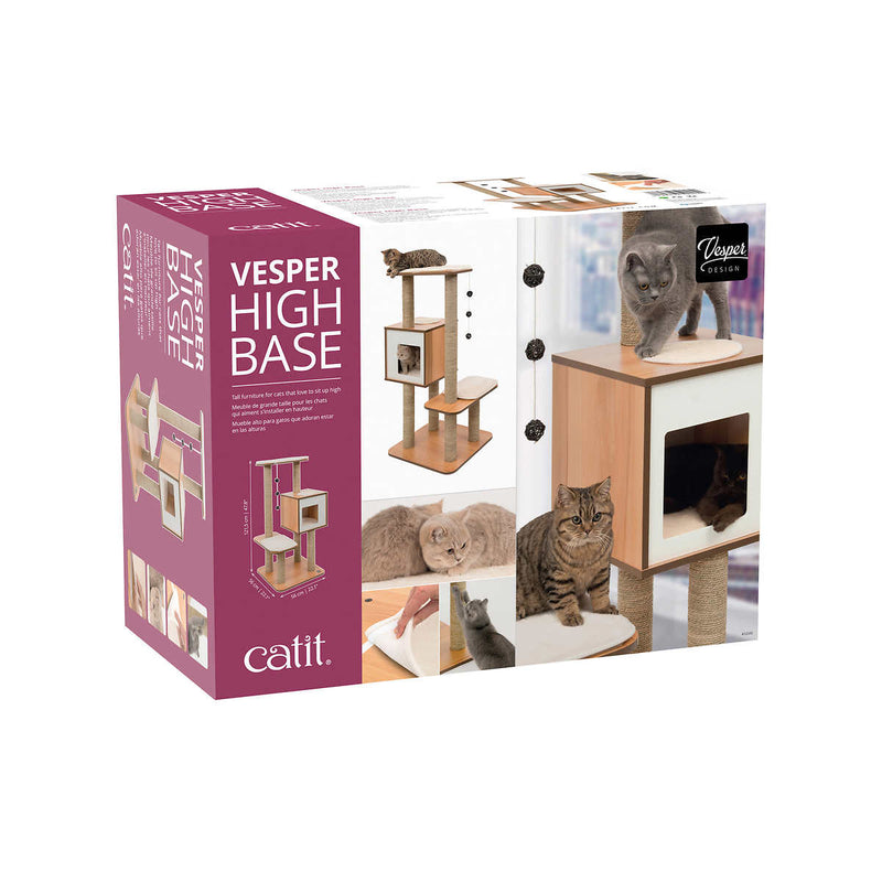 Vesper High Base Cat Tree - Walnut