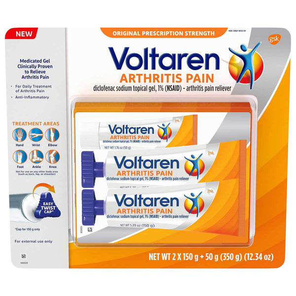 Voltaren Arthritis Pain Gel, 12.34 Ounces - 3 Pack