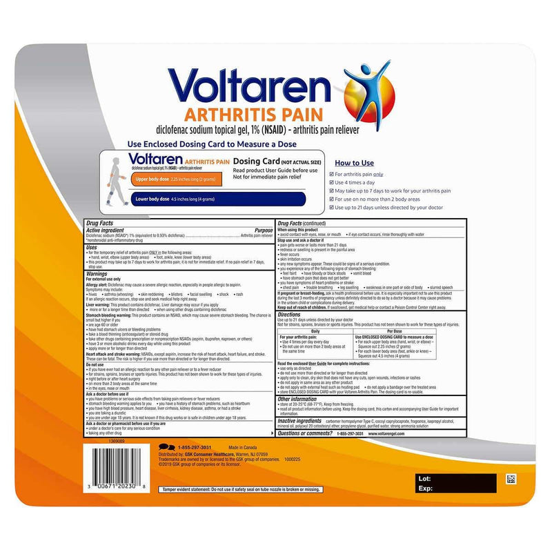 Voltaren Arthritis Pain Gel, 12.34 Ounces - 3 Pack