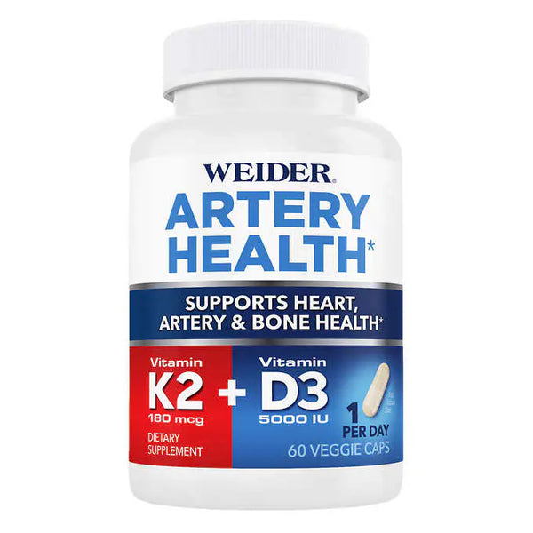 Weider Artery Health with Vitamin K2, 60 Veggie Caps