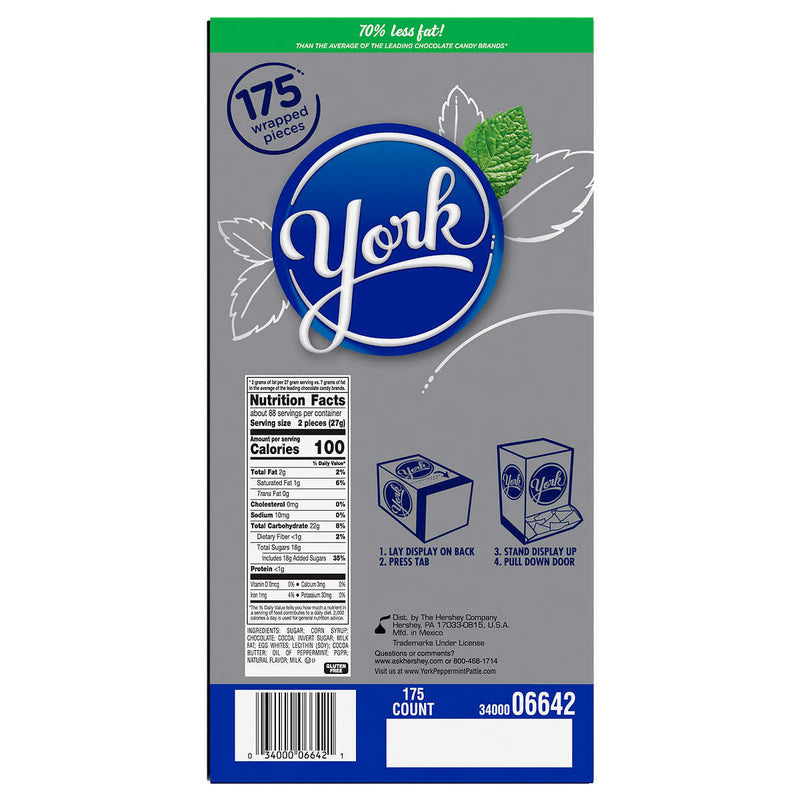 York Dark Chocolate Peppermint Patties, 84 oz, 175-count