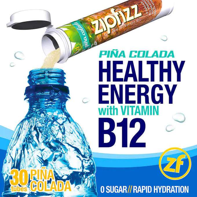 Zipfizz Healthy Energy Drink Mix, 30 Tubes - Select Flavor