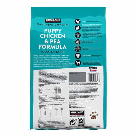 Kirkland Signature Nature's Domain Puppy Formula Chicken and Pea Dog Food 20 lb.