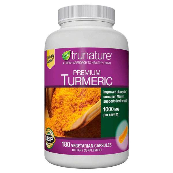 trunature Premium Turmeric 1,000 mg., 180 Vegetarian Capsules - Home Deliveries