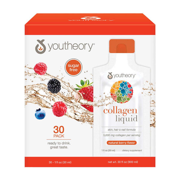 youtheory Collagen Liquid, Berry Flavor, 30 Packets ) | Home Deliveries